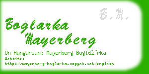 boglarka mayerberg business card